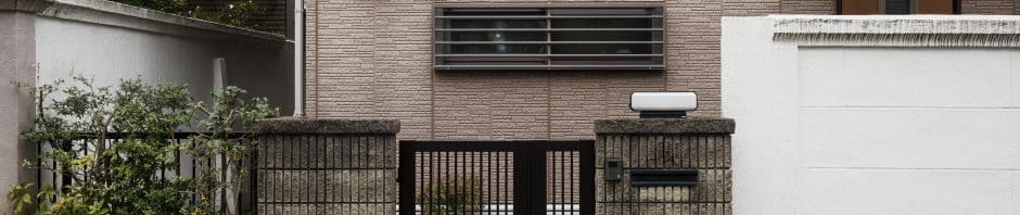 japanese culture house entrance with fence