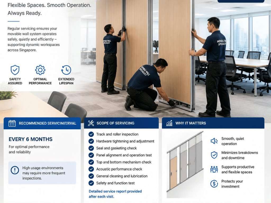 Movable Wall Servicing Singapore: Intervals & Scope What does movable wall servicing involve?