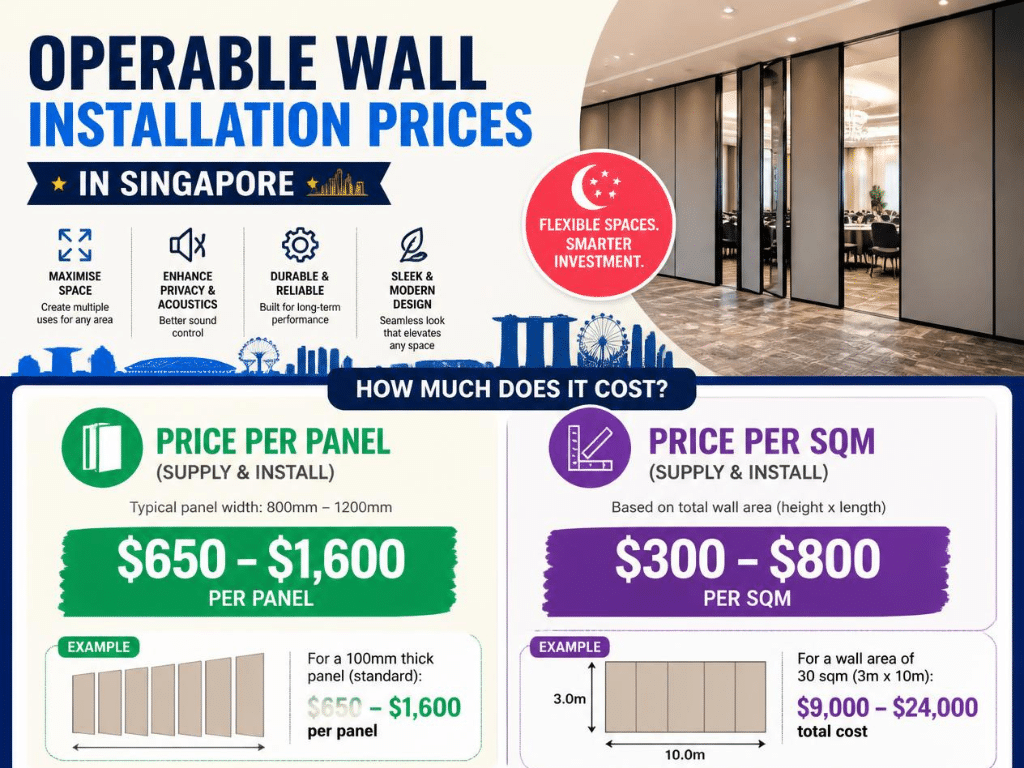 What does an operable wall cost in Singapore? 