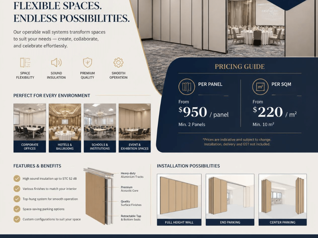 Is an operable wall priced per panel or per square metre?