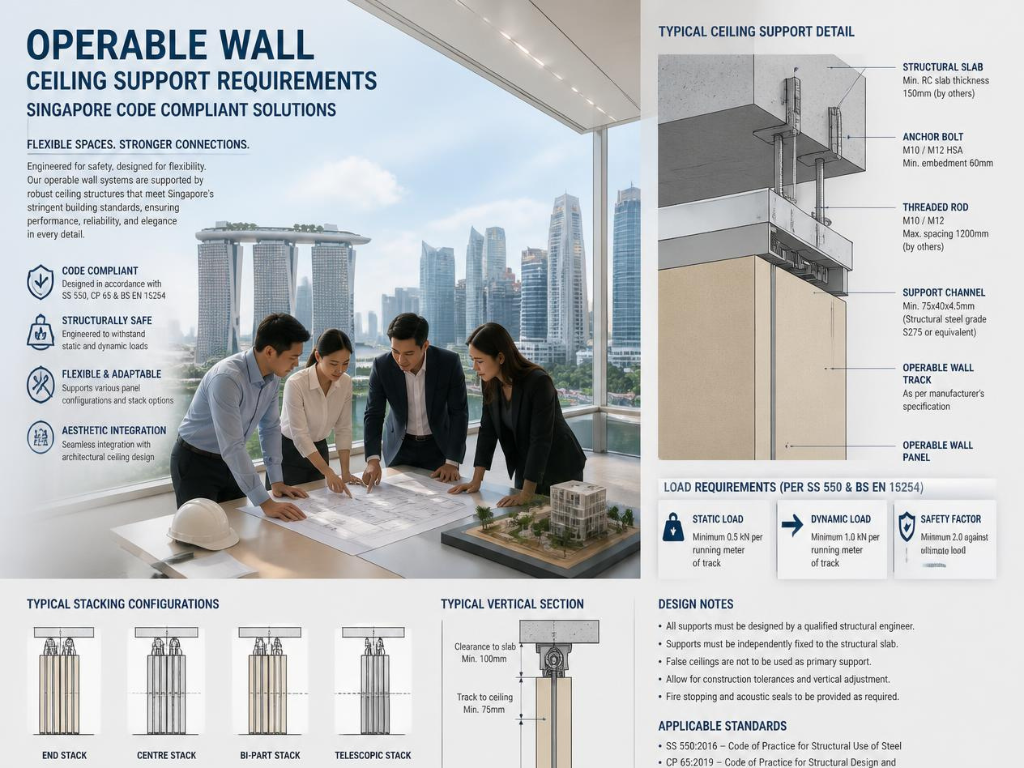 Operable Wall Ceiling Support Requirements Singapore What structural support does an operable wall need?