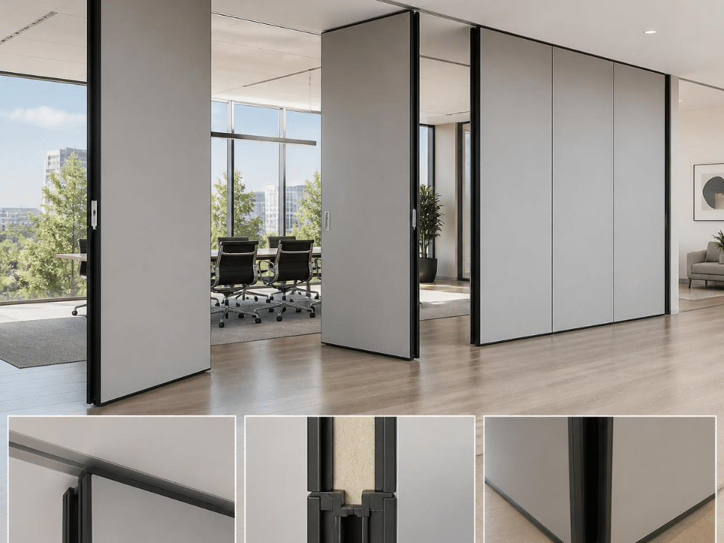 What is an operable wall panel made of? 