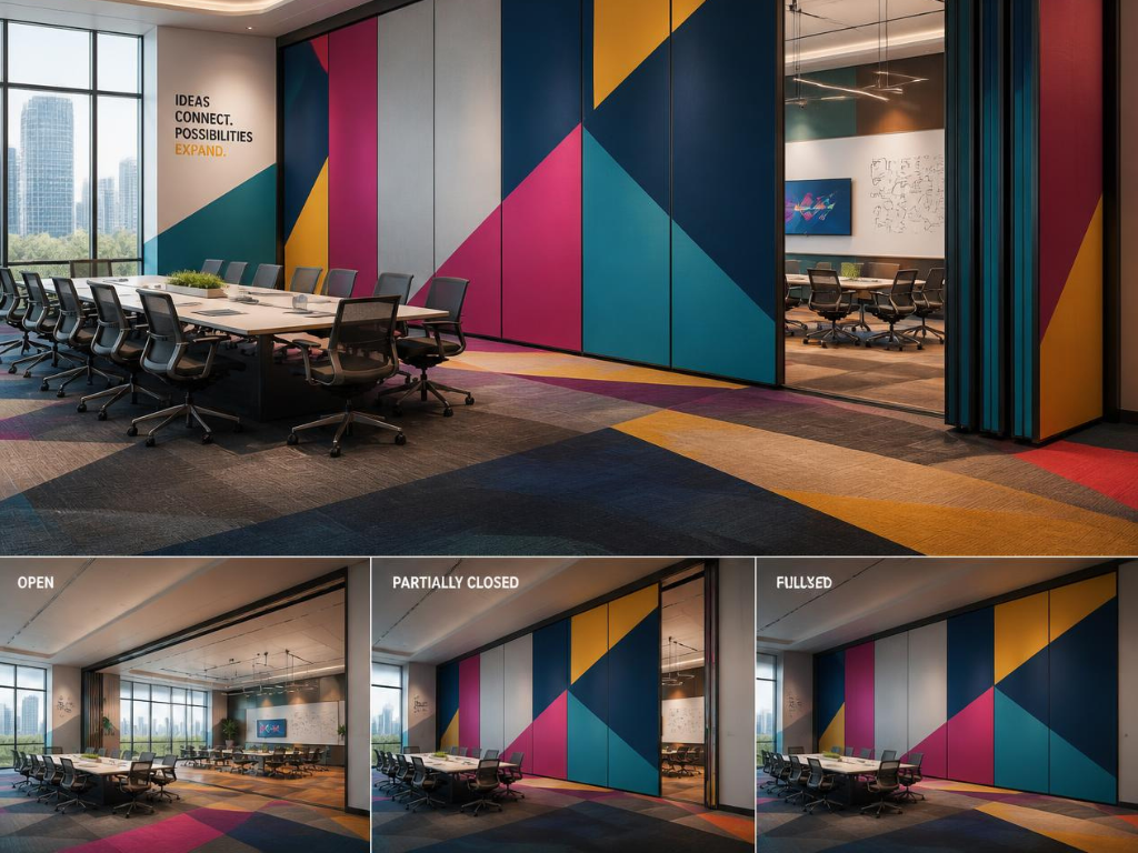 What is a movable divider wall, and how does it differ from an operable wall? 