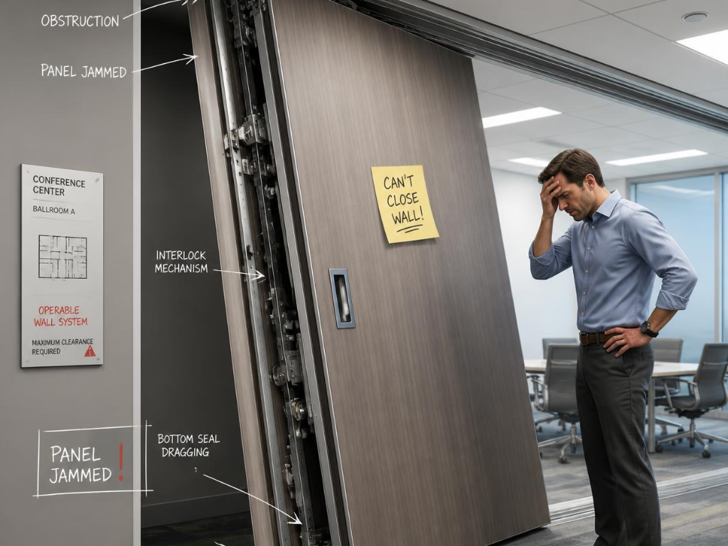 Operable Wall Panel Jamming: Causes & Fixes Singapore Why do operable wall panels jam or get stuck?