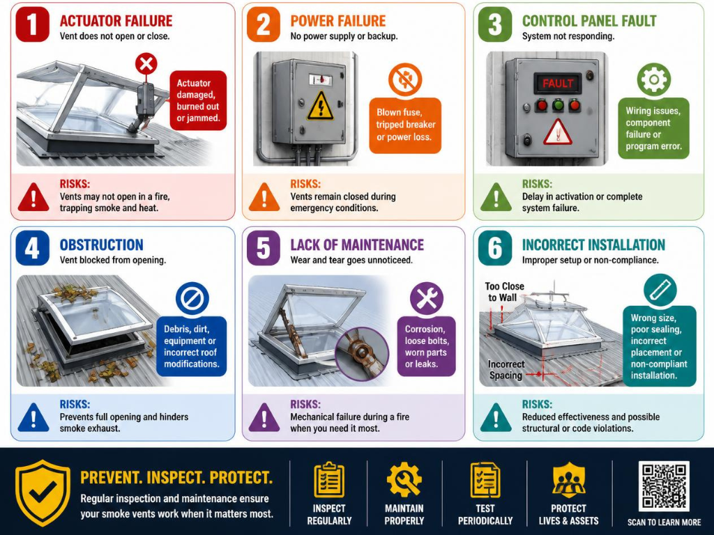 Smoke Vent Not Opening: 6 Faults That Fail Inspection Fault 1: The actuator stalls or a blown fuse kills the drive