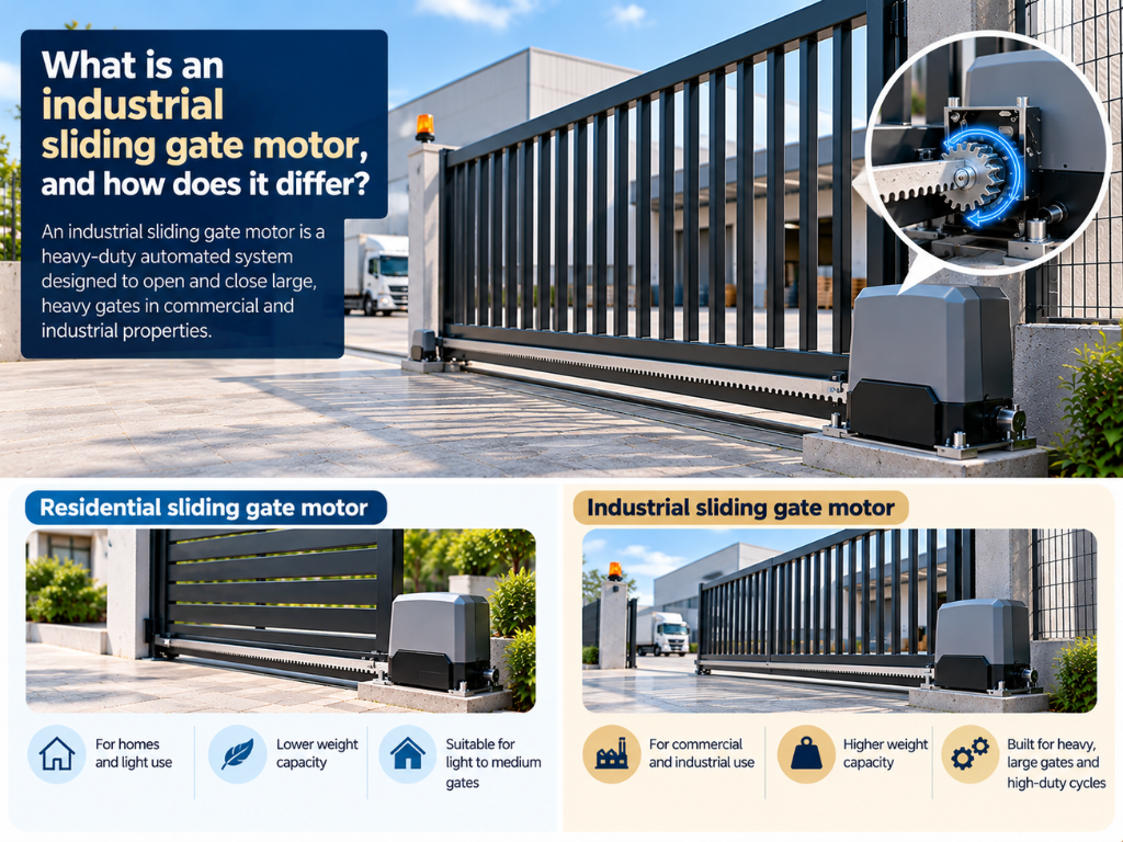 What is an industrial sliding gate motor, and how does it differ?
